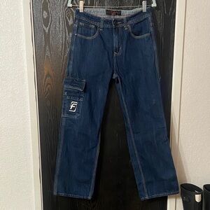 FUBU Platinum Men's Y2K Loose Fit Carpenter Jeans Rare Crown Logo Size 30